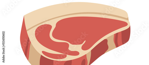 Raw Beef Steak Cut Isolated on White Background