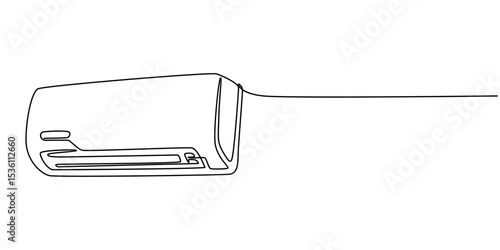 Continuous One-Line Drawing of an Indoor Air Conditioner - Minimalist Appliance Design, Continuous one line drawing of indoor Air Conditioner. Air conditioner single line art vector illustration.