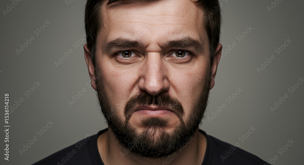 Portrait of a Man Showing Discontent Portrait of a Man Showing Discontent