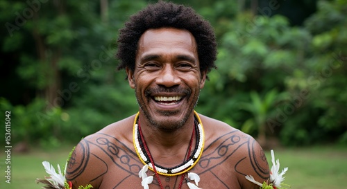 A Joyful Portrait of a Papua New Guinean Man