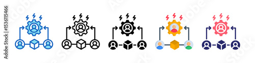 Workload Distribution Multiple Style Icon Set Collection.