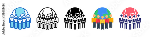 Workplace Diversity Multiple Style Icon Set Collection.