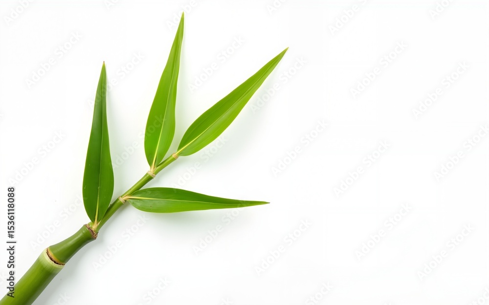 Fototapeta premium Bamboo leaves isolated on white background. High quality
