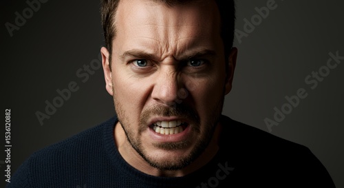 Anger, Rage, Frustration: A Close-Up Portrait of Male Fury