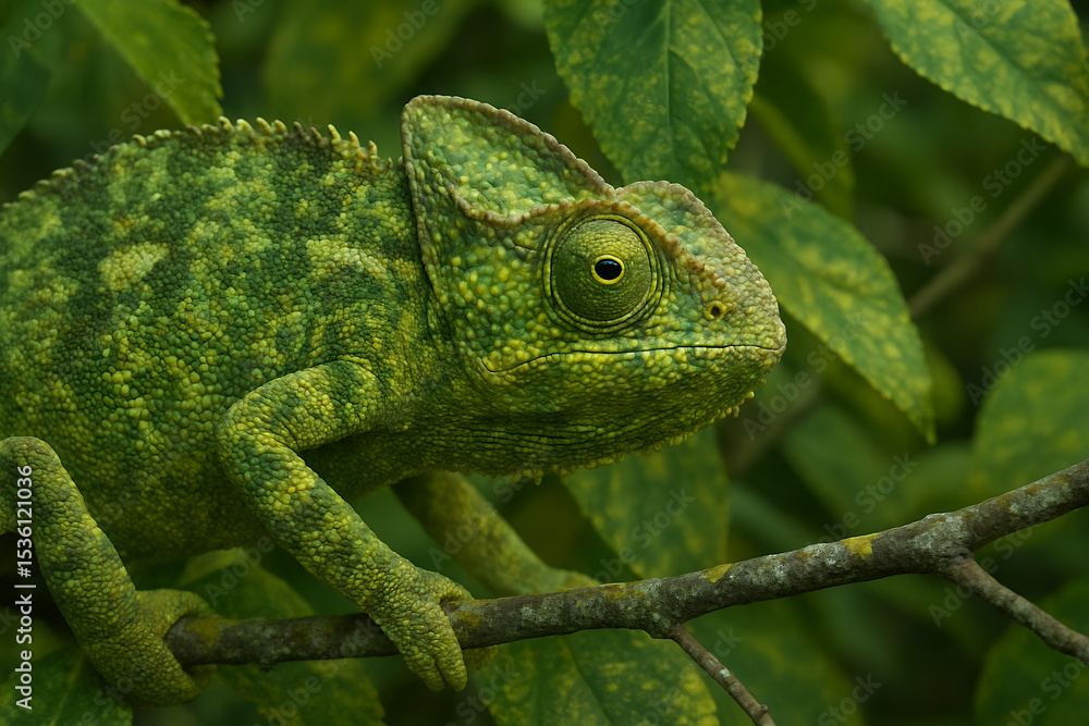 Fototapeta premium green lizard on a branch