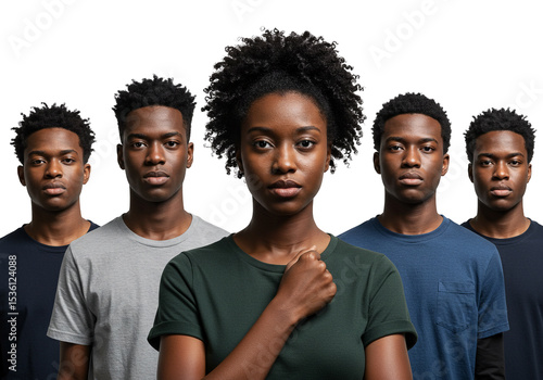 Diverse Group Portrait Young Black People Unity Togetherness