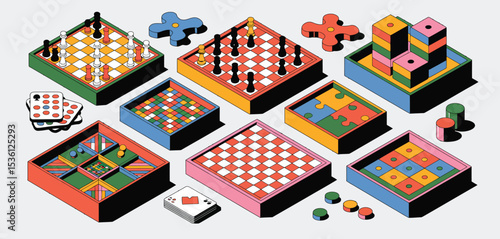 Colorful Collection of Board Games and Puzzles