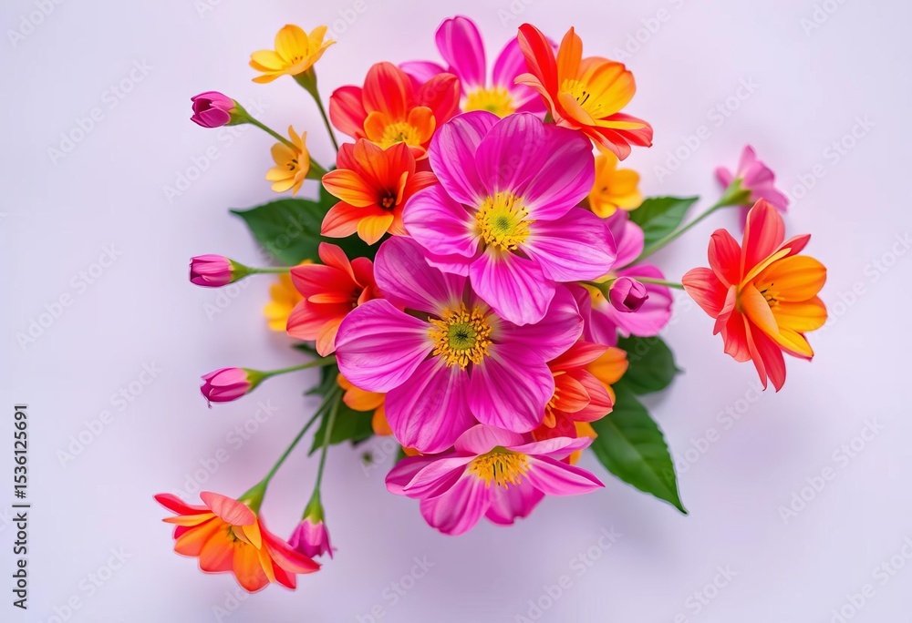 Obraz premium Vibrant summer blooms on a smooth, unblemished backdrop, seamless pattern, macro