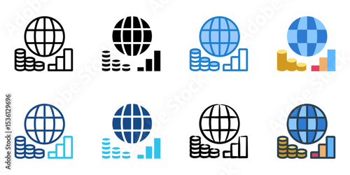 Economy icon set multiple style collection 