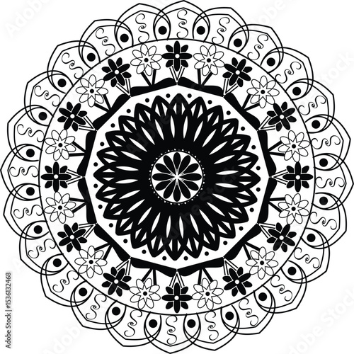 vector pattern mandala design seven