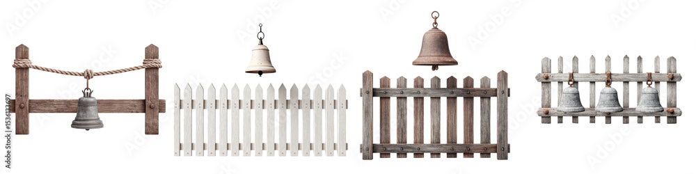 Obraz premium Rustic wooden fence and gate with ornamental details