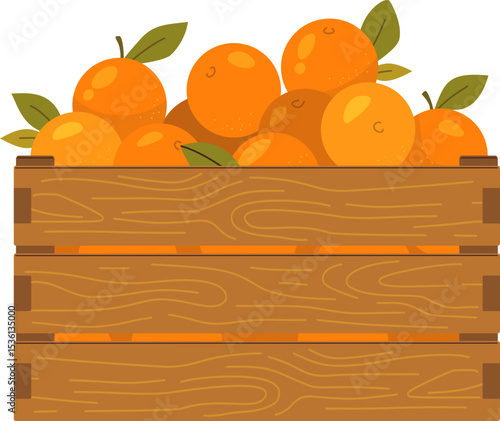 Oranges in Wooden Box

