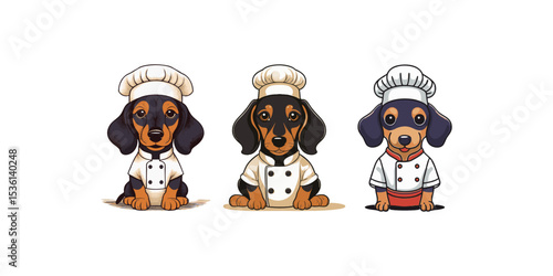 Cute Dachshund in a chef costume