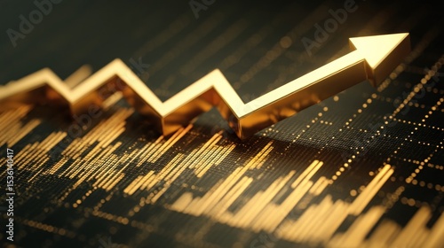 Wallpaper Mural Abstract chart showing market recovery with upward trend and arrow Torontodigital.ca