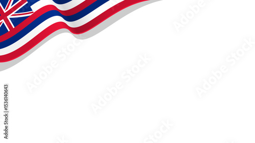 waving hawaii flag frame background with copy space for text. hawaii national day