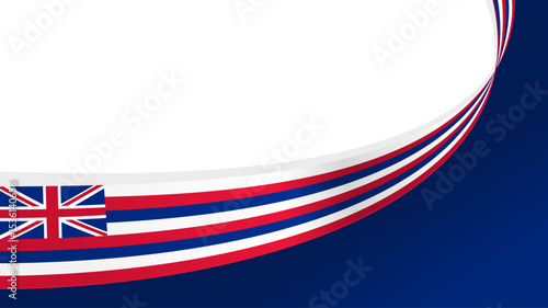 waving hawaii flag ribbon background with copy space for text. hawaii national day
