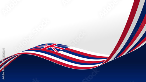 waving hawaii flag ribbon background with copy space for text. hawaii national day