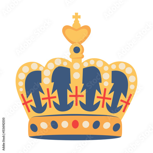 Royal Crown. British imperial crown icon. Vector illustration isolated on white background