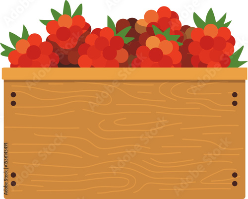 Raspberries in Wooden Crate

