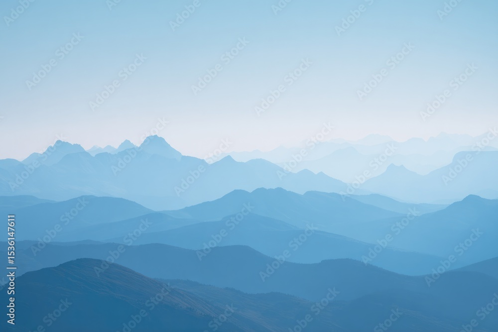Obraz premium minimalistic image of distant mountains under clear sky