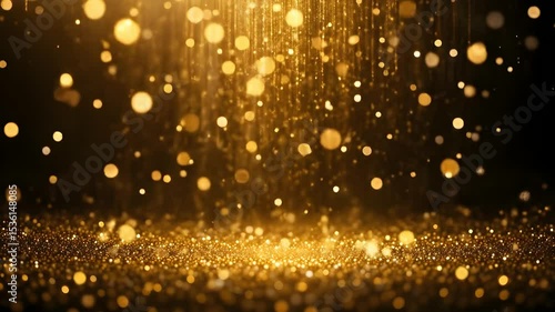 Golden Glitter and Bokeh drops background