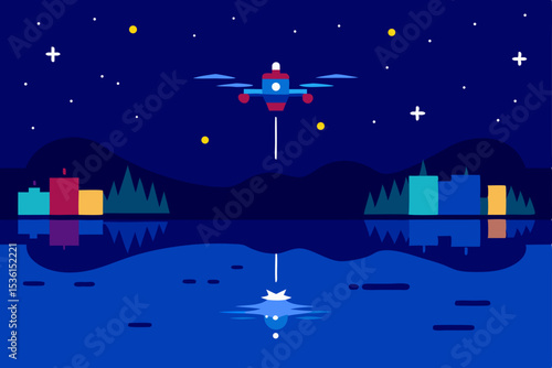 christmas light drone show in the night sky over 