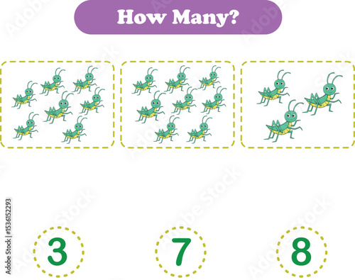 Photography Counting game of wild animals for preschool kids