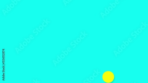 Wallpaper Mural Looping Bouncing Yellow Ball Animation on Light Blue Background - Loading Animation Torontodigital.ca