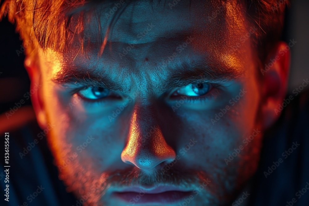 stressed young man with tired eyes and headache symptoms after long hours of staring at the computer screen, suffering from eye strain., Generative AI stressed young man with tired eyes and headache symptoms after long hours of staring at the computer screen, suffering from eye strain., Generative AI