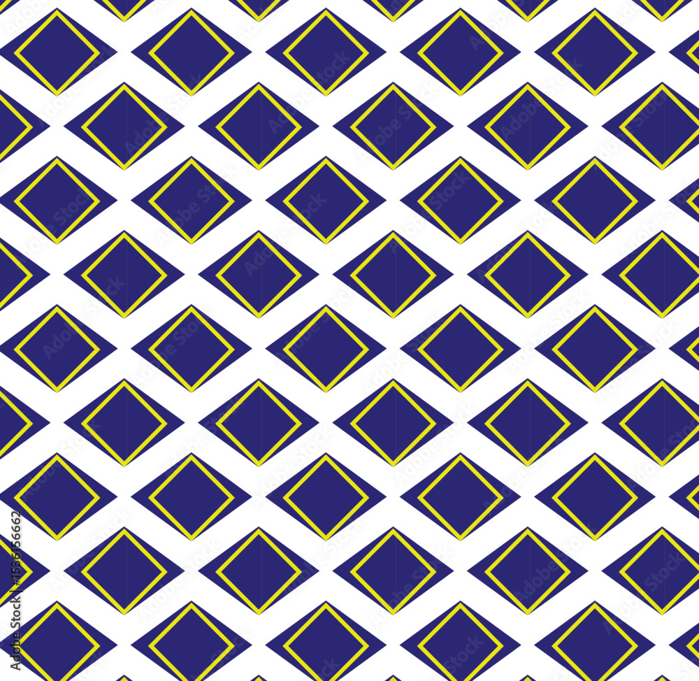 A bold diamond-shaped pattern with deep blue and bright yellow accents forming a rhythmic, eye-catching optical illusion over a white backdrop. A bold diamond-shaped pattern with deep blue and bright yellow accents forming a rhythmic, eye-catching optical illusion over a white backdrop.
