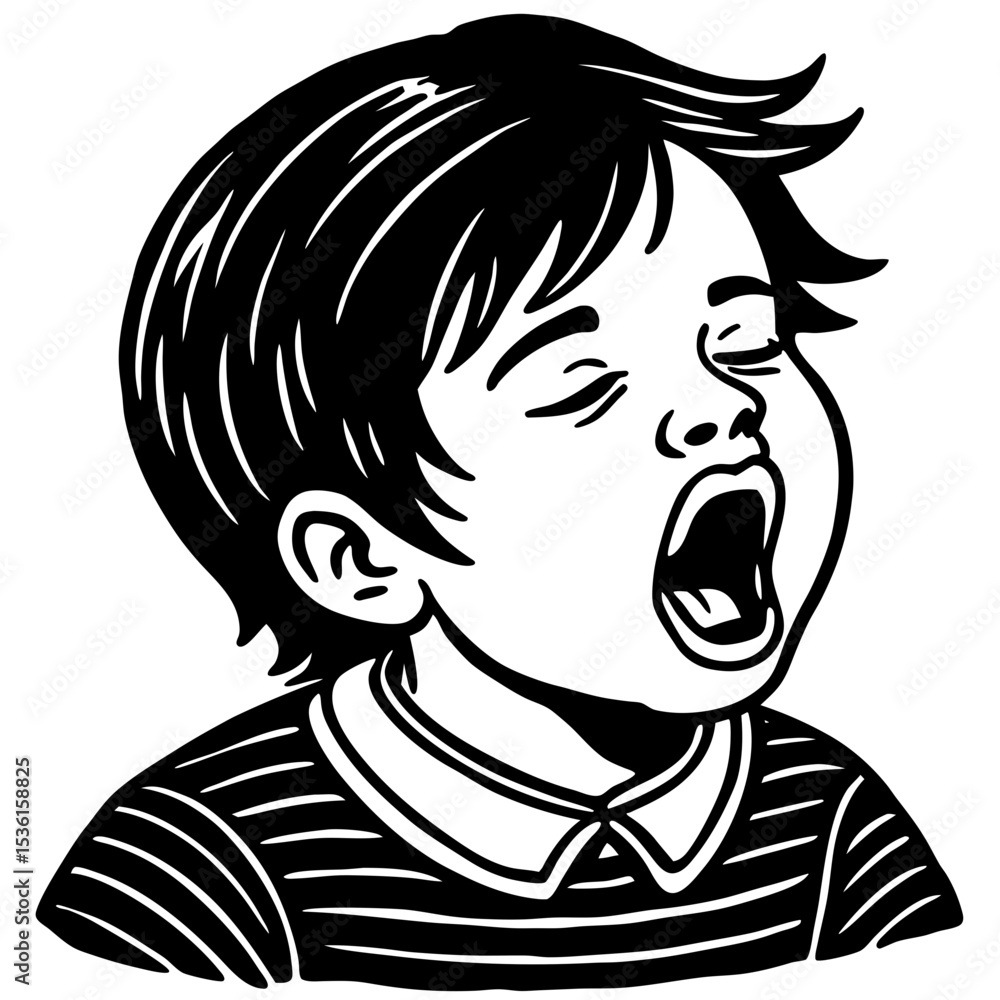 A vector of a sleeping toddler A vector of a sleeping toddler
