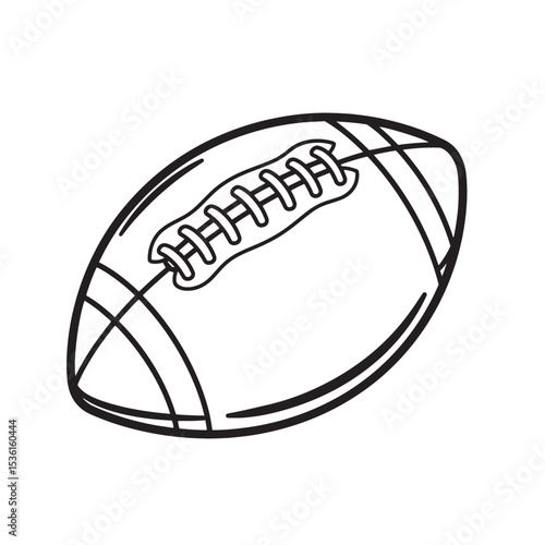 Simple line art illustration of a football silhouette for design concepts, sporting events, and american football themes