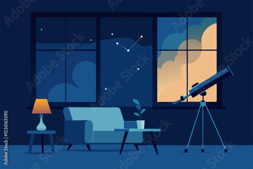 stargazer s living room with a telescope by 