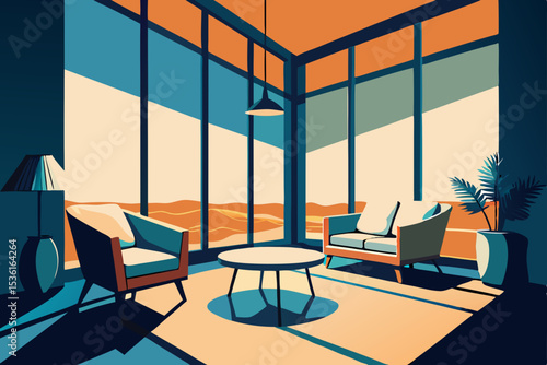 sunroom style living room with wicker furniture 