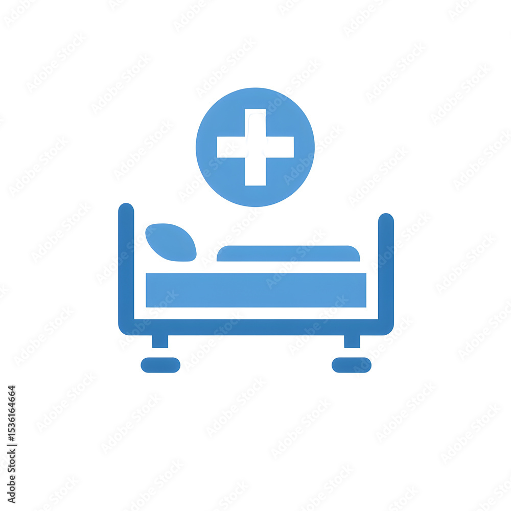 Fototapeta premium Hospital bed under a medical sign