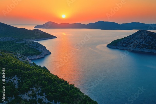 Sunrise over a Croatian bay