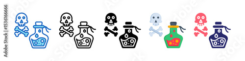 Poison Multiple Style Icon Set Collection.