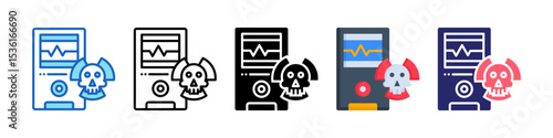 Radiation Multiple Style Icon Set Collection.