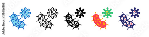 Bactery Multiple Style Icon Set Collection.