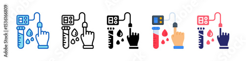 Blood Test Multiple Style Icon Set Collection.