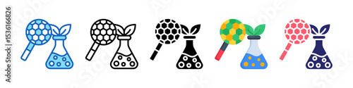 Chlorophyll Multiple Style Icon Set Collection.