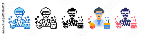 Scientist Multiple Style Icon Set Collection.
