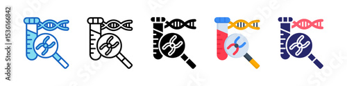 Dna Multiple Style Icon Set Collection.