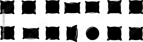 Silhouette vector of a pillow for sleep relax therapy bed rest treatment psychology mental health 3d icon illustration render design
