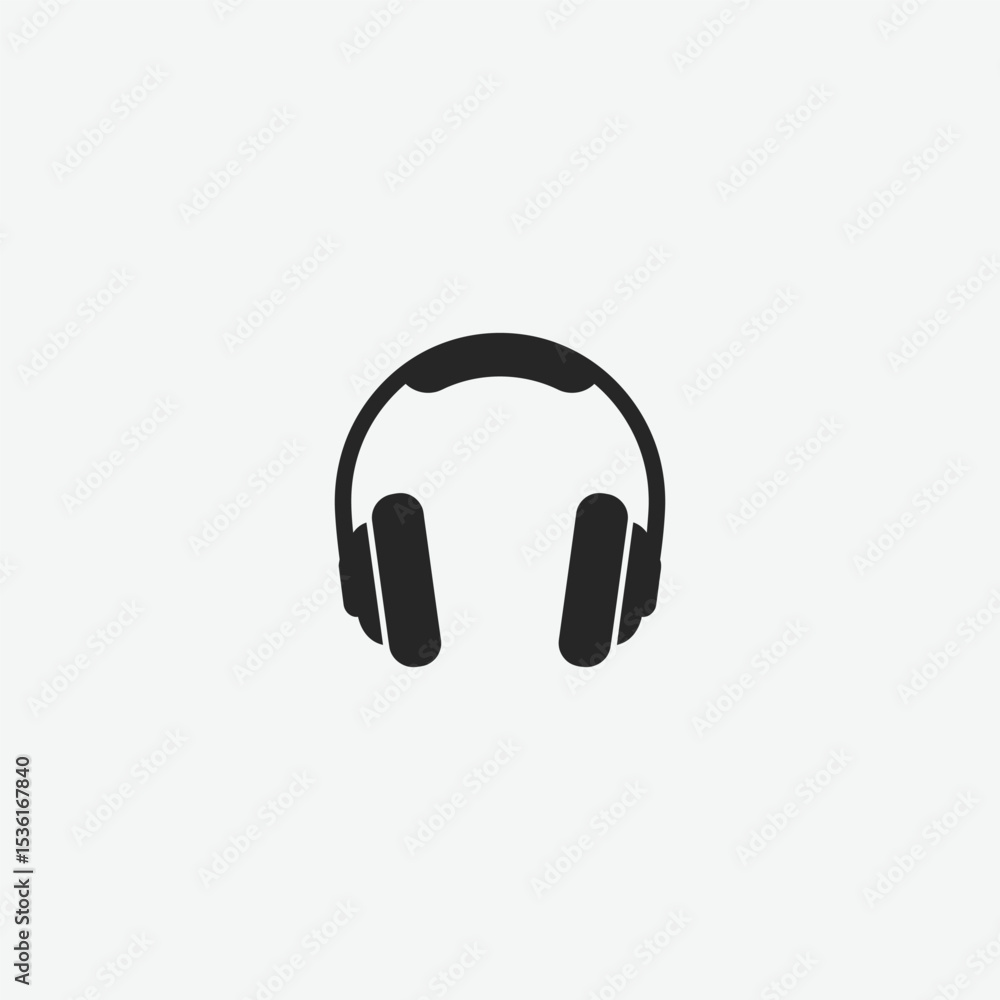 Modern headphone icon with stylized sound wave lines. Black silhouette design on white background, perfect for logos, audio apps, music branding, and tech illustrations. Modern headphone icon with stylized sound wave lines. Black silhouette design on white background, perfect for logos, audio apps, music branding, and tech illustrations.