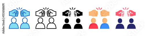 Conflict Multiple Style Icon Set Collection.