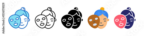 Face Mask Multiple Style Icon Set Collection.