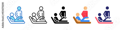 Physical Therapy Multiple Style Icon Set Collection.