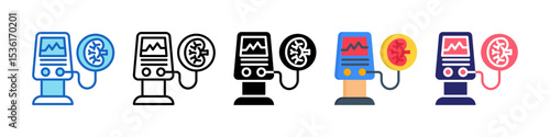 Dialysis Machine Multiple Style Icon Set Collection.
