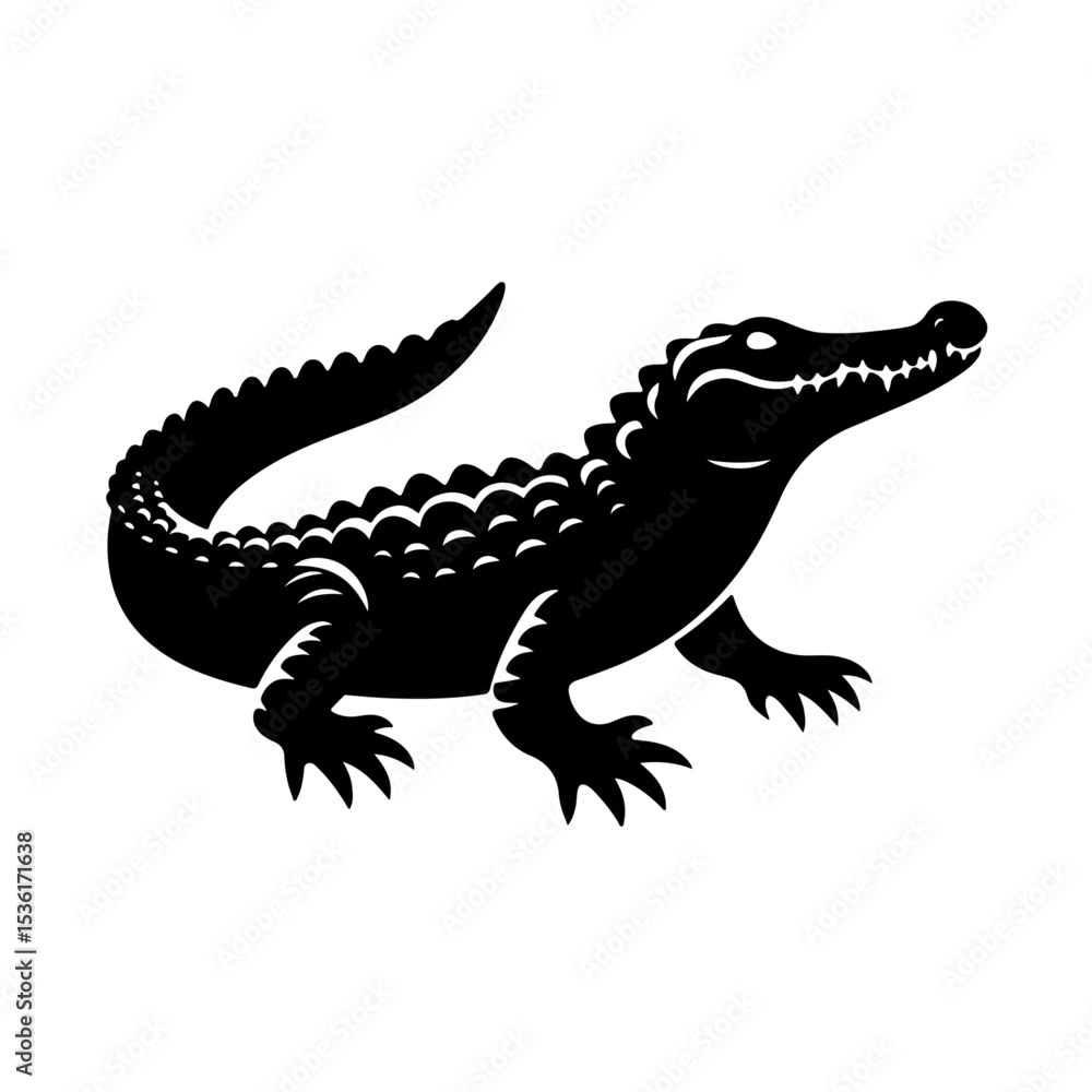 Fototapeta premium Crocodile silhouette , Crocodile vector